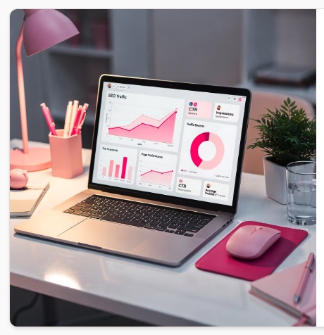 Digital marketing analytics dashboard on laptop